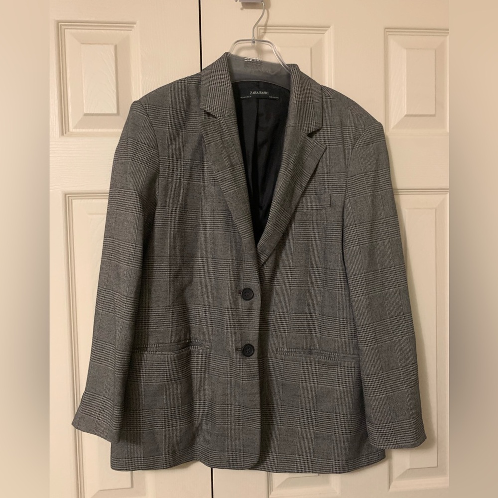 Zara Gray and Black Jackets & Coats